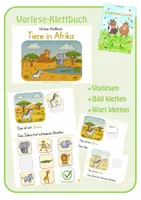 Vorschau - Fördermaterial/Inklusion - Vorlese-Klettbuch: Tiere in Afrika - Deckblatt