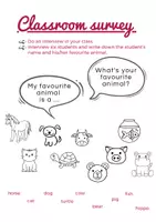 Aperçu - Feuilles d'exercices - Classroom survey: What ist your favourite animal? - Page de couverture