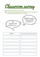Aperçu - Feuilles d'exercices - Classroom survey: What is your favourite colour? - Page 1