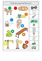 Vorschau - Spiele - Reime: Verschiedene Zuordnungsspiele - Materialset 2 (differenziert) - Seite 1