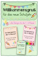 Vorschau - Bildkarten - Willkommensgruß für das neue Schuljahr - Deckblatt