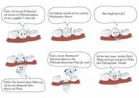 Vorschau - Mal- und Bastelvorlagen - Mein Wackelzahn – Comic - Seite 1