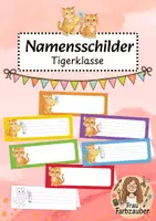 Vorschau - Anderer Materialtyp - Namensschilder Klassentier Tiger / Tigerklasse - Deckblatt