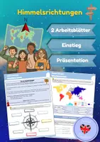 Vorschau - Arbeitsblätter - Himmelsrichtungen (Arbeitsblätter & Präsentation) - Deckblatt