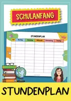 Vorschau - Anderer Materialtyp - Stundenplan – kostenlose Vorlage zum Ausdrucken für den Schulstart - Deckblatt