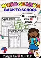 Vorschau - Stationenlernen - XXL Word Search Puzzle (Back to school) | NO PREP Activity - Deckblatt