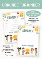 Vorschau - Anderer Materialtyp - Urkunde für Kinder. Urkunde für besondere Leistungen. Urkunde zum Zeugnis. Zertifikat für Kinder. - Deckblatt