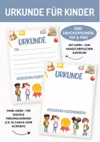 Vorschau - Anderer Materialtyp - Urkunde für Kinder. Zertifikat für Kinder. Zeugnis für Kinder. Teilnehmer Urkunde. Urkunde für die Grundschule, Schule. Kinderurkunde. - Deckblatt