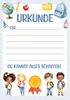 Vorschau - Anderer Materialtyp - Urkunde für Kinder. Teilnehmerurkunde. Urkunde Grundschule. Belohnung Schulkinder. Zeugnis Zertifikat für alle Gelegenheiten. Kinderurkunde. - Seite 1
