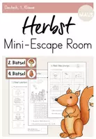 Vorschau - Arbeitsblätter - Mini Escape Room: Herbst (1. Klasse) - Deutsch - Deckblatt