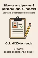anteprima - Quiz - Riconoscere i pronomi personali (ego, tu, nos, vos) - Quiz - Pagina di copertina