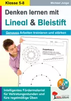 Vorschau - Arbeitsblätter - Denken lernen mit Lineal und Bleistift | Konzentration, Feinmotorik, logisches Denken, Auge-Hand-Koordination, Wahrnehmung, genaues Arbeiten | Grundschule Sekundarstufe Klasse 4-8 Lösungen - Deckblatt