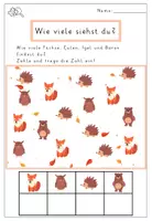 Vorschau - Arbeitsblätter - Zählen im Herbst | Klasse 1 | Differenziert | mit Lösungen - Seite 1