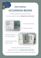 Aperçu - Feuilles d'exercices - Brown Owl at the Zoo - ANIMALS ACCORDION BOOK - Page de couverture