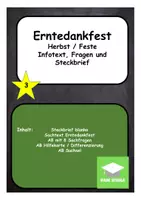 Vorschau - Arbeitsblätter - Der Herbst- Erntedankfest - Deckblatt