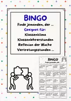 Vorschau - Spiele - Finde jemanden, der - Bingo für alle Klassenstufen - Klassenklima - Deckblatt