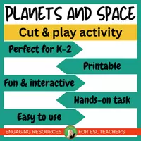 Vista previa - Juegos / Gamificación - Planets & Space Cut and Paste Activity | Printable ESL Science Game for K-2 - página 1
