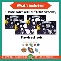 Vista previa - Juegos / Gamificación - Planets & Space Cut and Paste Activity | Printable ESL Science Game for K-2 - página 2