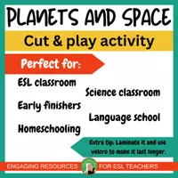 Vista previa - Juegos / Gamificación - Planets & Space Cut and Paste Activity | Printable ESL Science Game for K-2 - página 3
