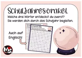 Vorschau - Spiele - Schuljahresorakel - Deutsch und Englisch - Seite 1