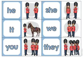Vorschau - Spiele - Personal Pronouns Englisch – Personalpronomen, Grammatik, I, you, he, she, it, we, they | Matching Pairs - Seite 2