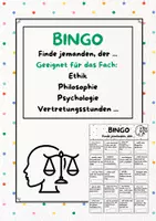 Vorschau - Spiele - Bingo für alle Klassenstufen : Ethik:Philosophie:Psychologie - Deckblatt