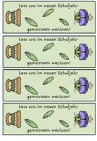 Vorschau - Mal- und Bastelvorlagen - Grußkarte mit Bleistift "Lass uns gemeinsam wachsen" zum Schulanfang - Seite 1
