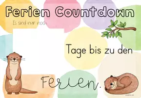 Vorschau - Poster - Sommerferien Countdown Grundschule | Klassentier Otter / Otterklasse - Seite 3