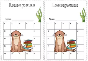 Vorschau - Mal- und Bastelvorlagen - Lesepass und Urkunde Grundschule | Klassentier Otter / Otterklasse - Seite 3