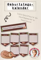 Vorschau - Poster - Geburtstagskalender Grundschule | Klassentier Otter / Otterklasse - Deckblatt