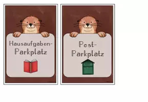 Vorschau - Bildkarten - Parkplatz-Karten Grundschule | Klassentier Otter / Otterklasse - Seite 3