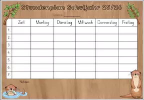 Vorschau - Poster - Stundenplan Grundschule | Klassentier Otter / Otterklasse - Seite 3