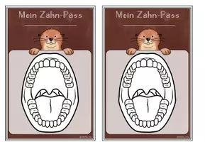 Vorschau - Mal- und Bastelvorlagen - Zahnpass Grundschule | Klassentier Otter / Otterklasse - Seite 3