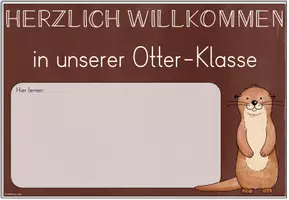 Vorschau - Poster - Willkommensschild Grundschule | Klassentier Otter / Otterklasse - Seite 3