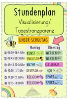 Vorschau - Bildkarten - Stundenplan - Tagestansparenz für das Klassenzimmer - Deckblatt
