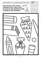 Vorschau - Mal- und Bastelvorlagen - Kooperatives Doodle Poster für die Einschulung zum Basteln & Malen - „Willkommen in der 1. Klasse" - Seite 3