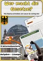 Vorschau - Arbeitsblätter - Gesetze einfach erklärt: Demokratie, Grundgesetz & Politik Grundschule - Deckblatt