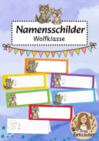 Vorschau - Anderer Materialtyp - Namensschilder Klassentier Wolf / Wolfklasse - Deckblatt