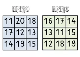 Vorschau - Spiele - Bingo numbers and colours Englisch oder Deutsch Vorlage Farben Zahlen - Seite 1
