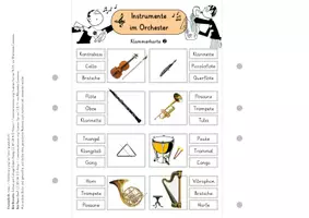 Vorschau - Stationenlernen - Klammerkarten Orchesterinstrumente Wortschatz Fachwörter - Seite 3