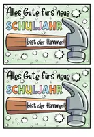 Vorschau - Mal- und Bastelvorlagen - Du bist der Hammer - Alles Gute fürs neue Schuljahr - Willkommensgruß zum Schulanfang - Seite 1