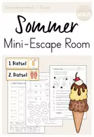 Vorschau - Arbeitsblätter - Mini-Escape Room: Sommer (1.Klasse) - Deckblatt