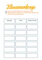 Aperçu - Feuilles d'exercices - Klassenumfrage Alter Geburtstag - sondage en classe âge et anniversaire - Page 2