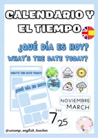 Vista previa - Decoración del aula - CALENDAR AND WEATHER/ CALENDARIO Y EL TIEMPO (POSTER A3) - página 2