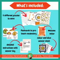 Vista previa - Juegos / Gamificación - Autumn/Fall Escape Room | EFL ESL | Stations PDF Breakout | Back to School - página 3