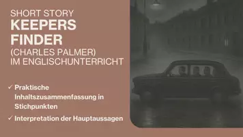 Vorschau - Arbeitsblätter - Short Story Keepers Finder (Charles Palmer) im Englischunterricht - Deckblatt
