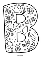 Vorschau - Mal- und Bastelvorlagen - Doodle Buchstaben Ausmalbilder für den Schulstart - als Fensterbilder oder Girlande - Seite 2