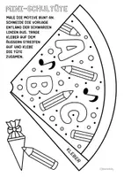 Vorschau - Mal- und Bastelvorlagen - Mini-Schultüten Bastelvorlagen zum Malen & Basteln für den Schulanfang - Geschenlkidee - Seite 1
