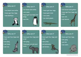 Vorschau - Spiele - Brown Owl at the Zoo - ANIMAL QUIZ CARDS - Seite 1