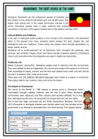 Vorschau - Arbeitsblätter - Australia Aboriginies Reading comprehension - Seite 1